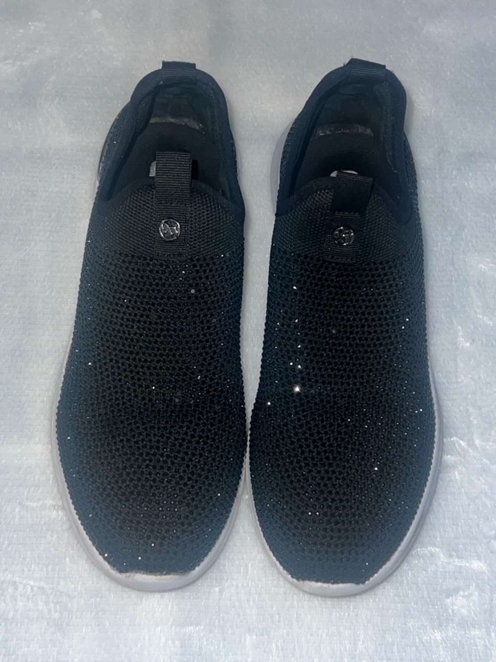 Nine West Black Slip-On Sneakers with Sparkle Detail